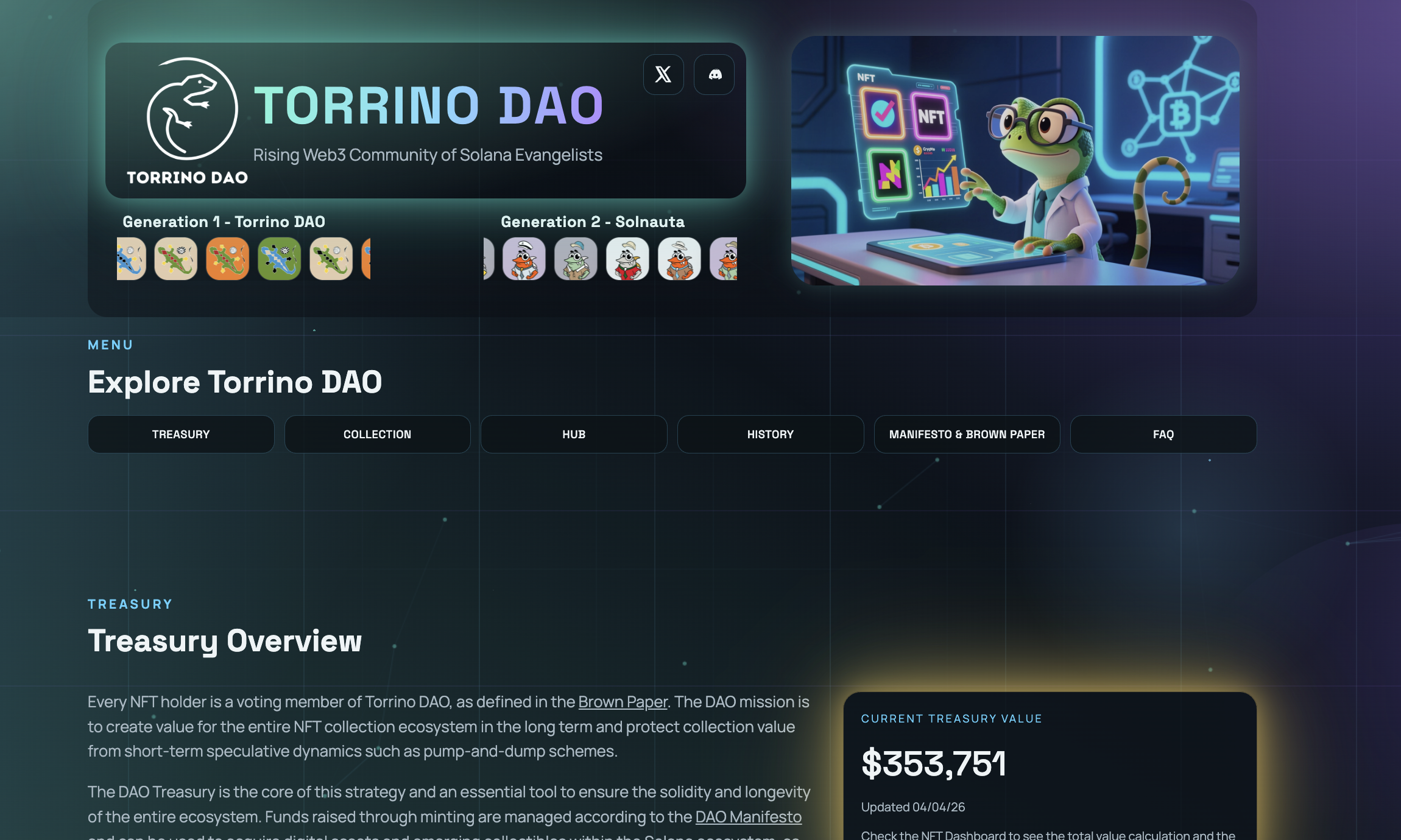 Torrino Space Web3 landing page and community site